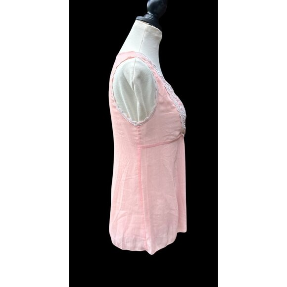 Pink Lace-Trimmed Sleeveless Blouse By Twenty One - Picture 2 of 7